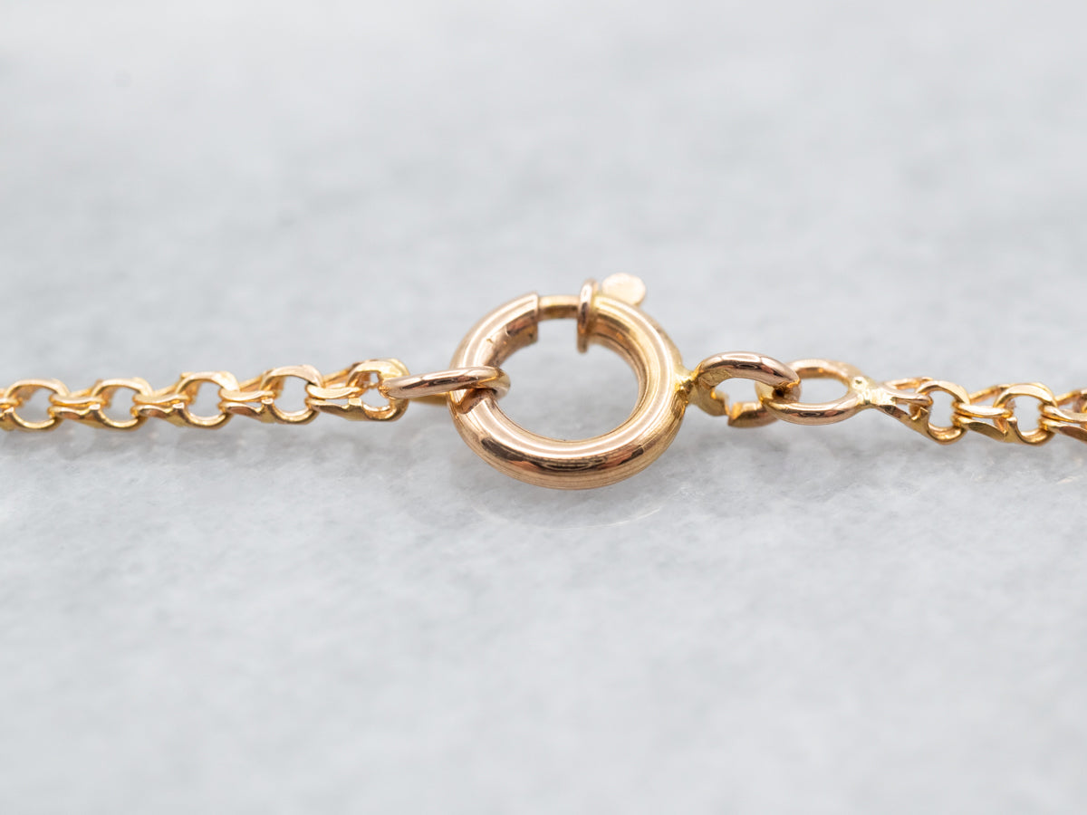 19K Yellow Gold Fancy Curb Chain