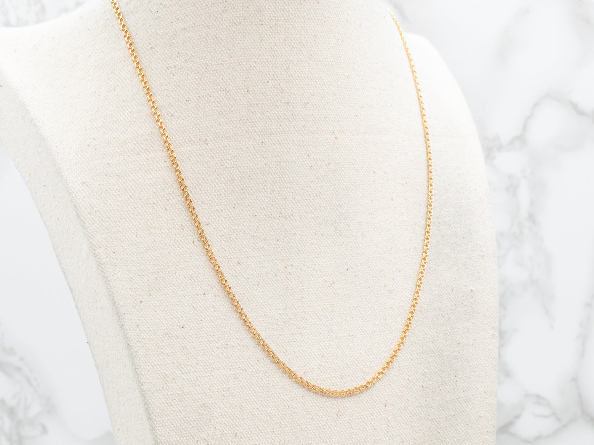19K Yellow Gold Fancy Curb Chain