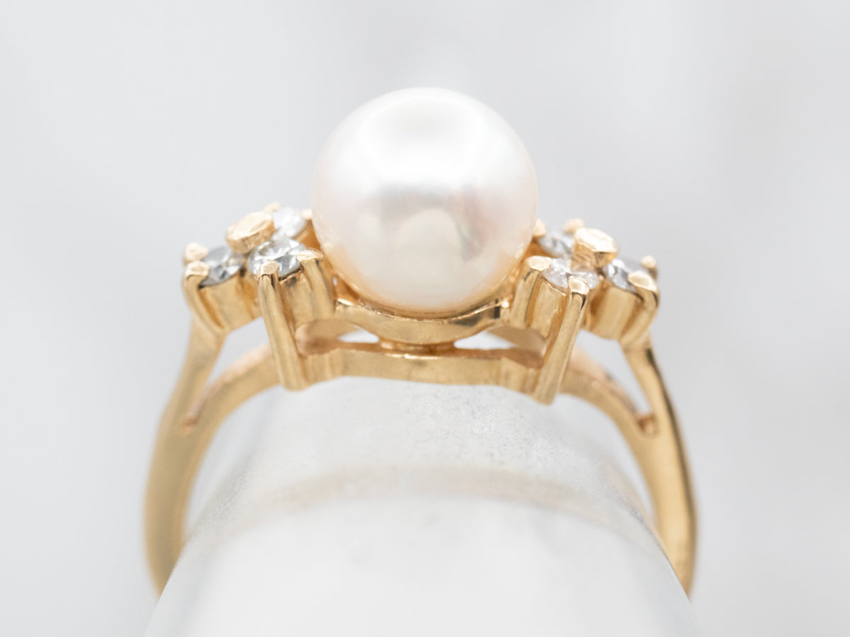 Vintage Pearl and Diamond Ring