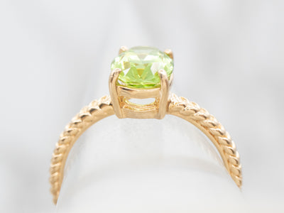 Nautical Gold Peridot Solitaire Ring