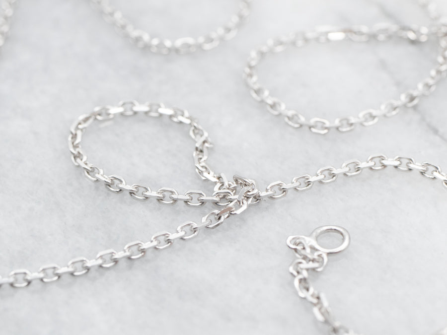 Thick 20-Inch White Gold Cable Chain