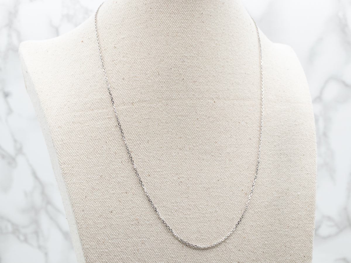 Thick 20-Inch White Gold Cable Chain