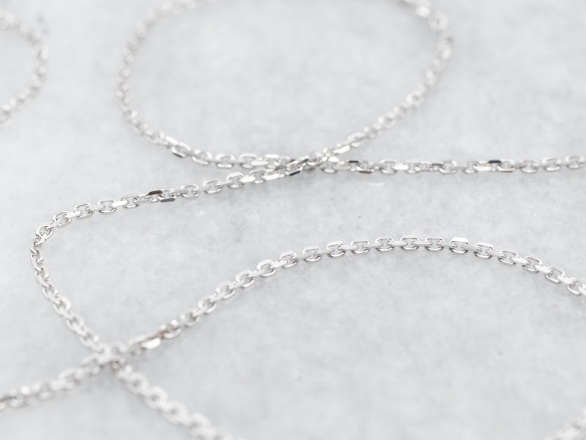 20-Inch White Gold Cable Chain