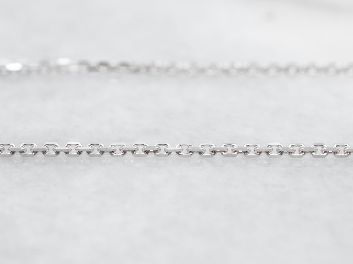 20-Inch White Gold Cable Chain