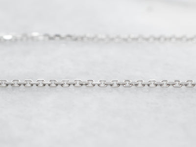 20-Inch White Gold Cable Chain