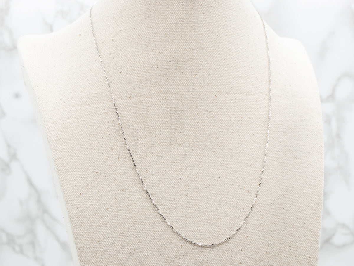 20-Inch White Gold Cable Chain