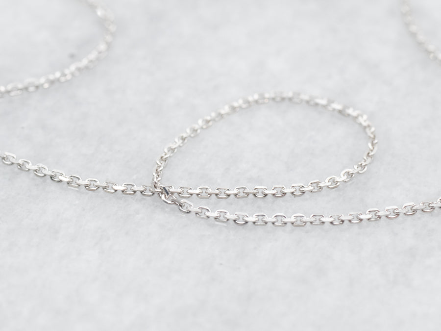 18-Inch White Gold Cable Chain
