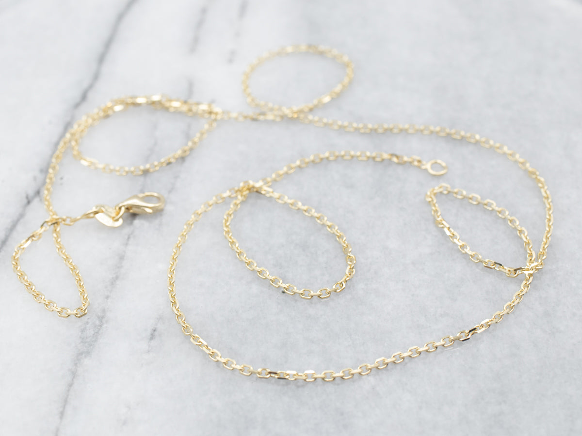 Cadena tipo cable de oro amarillo de 22 pulgadas de grosor