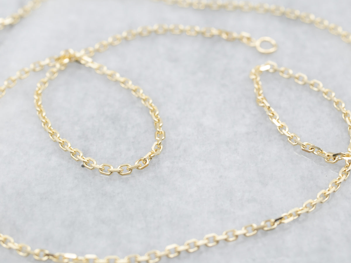 Cadena tipo cable de oro amarillo de 22 pulgadas de grosor