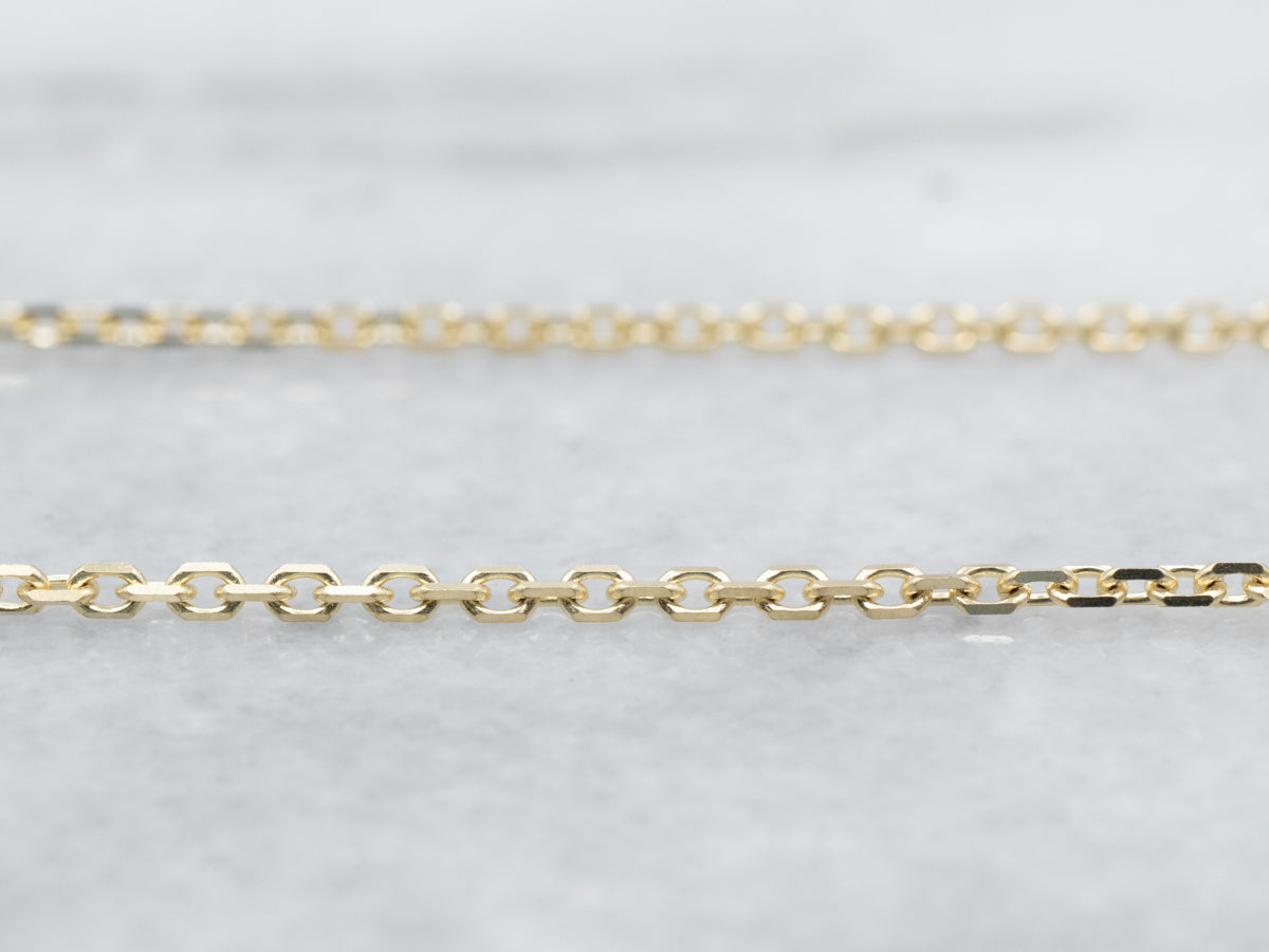 Cadena tipo cable de oro amarillo de 22 pulgadas de grosor