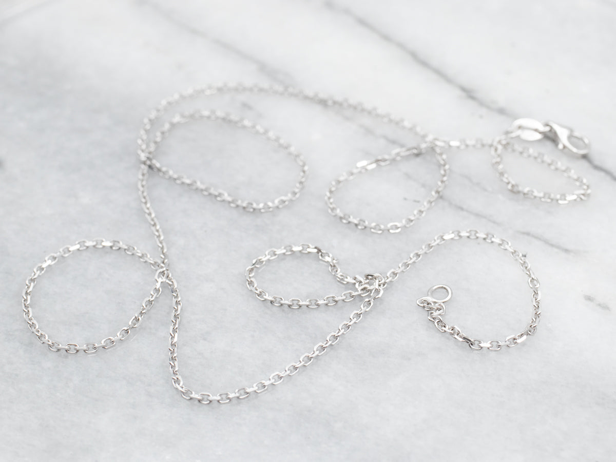 Thick 20-Inch White Gold Cable Chain