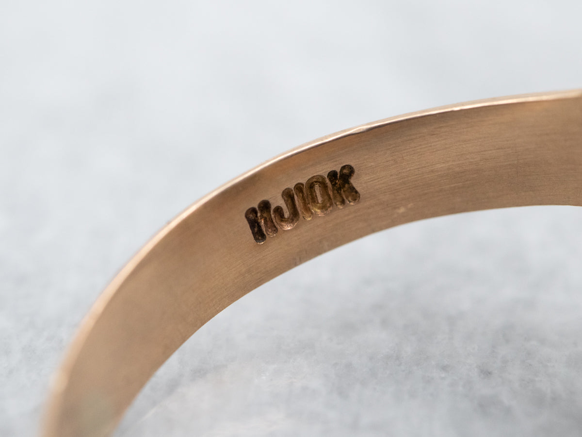 Unisex Vintage Octagonal Top Signet Ring