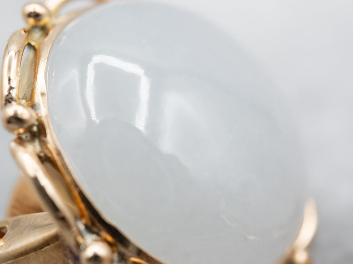 Bold Lavender Jadeite Gold Stud Earrings