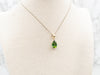 Two Tone Gold Green Tourmaline Solitaire Pendant