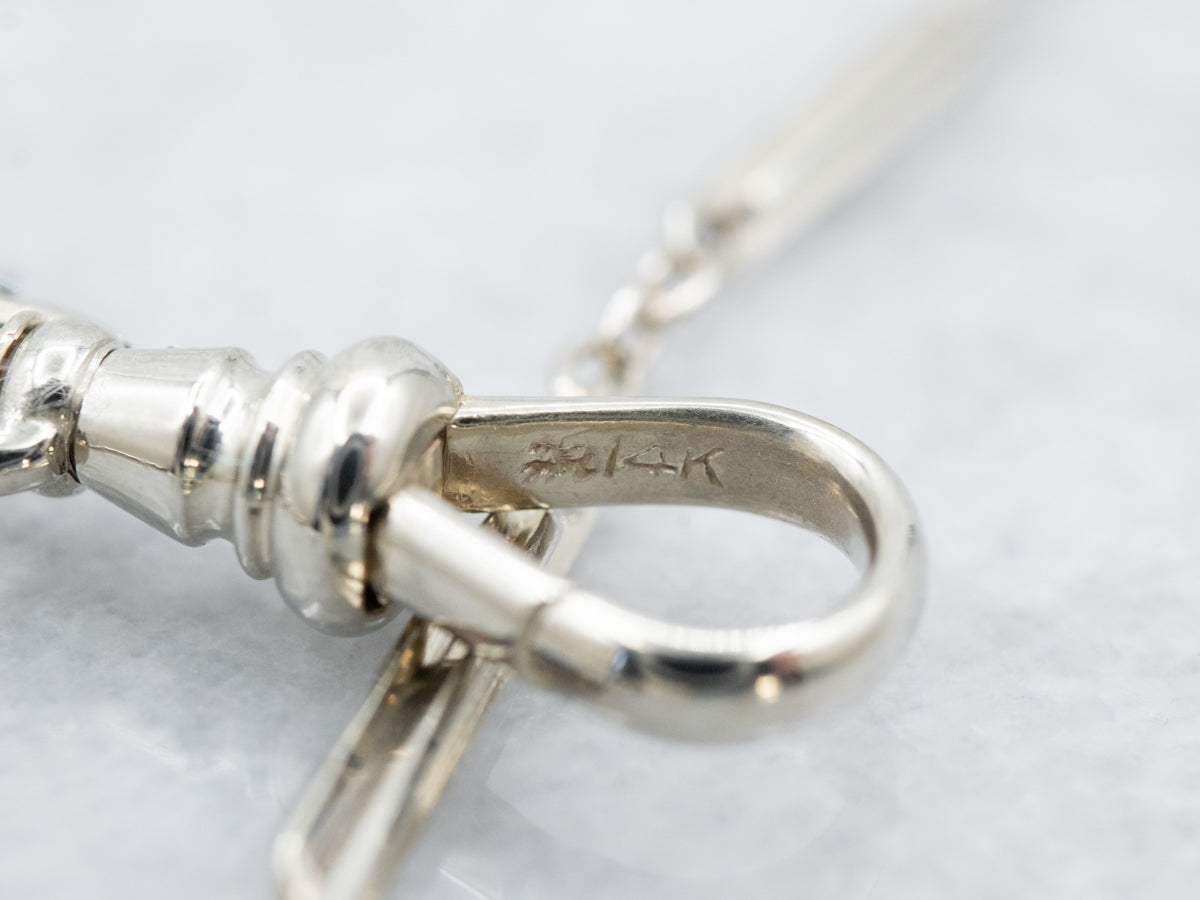White Gold Retro Era Pocket Watch Chain