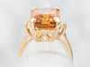 Orange Zircon and Diamond Ring