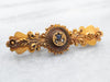 Etruscan Revival Sapphire and Rose Cut Diamond Antique Brooch
