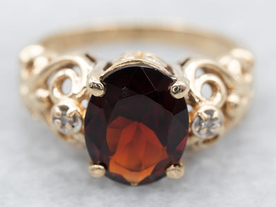 Glamorous Garnet and Diamond Ring