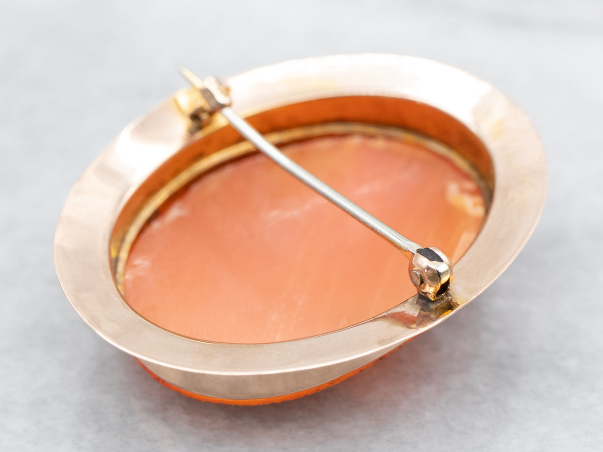 Vintage Florid Cameo Solitaire Brooch