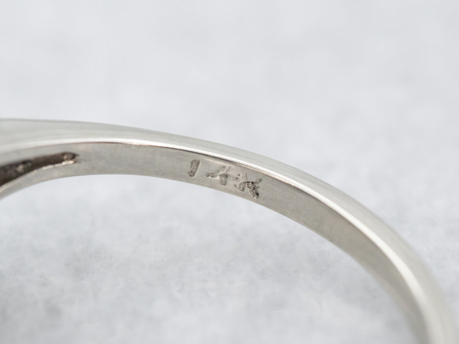 White Gold Sphene Solitaire Ring