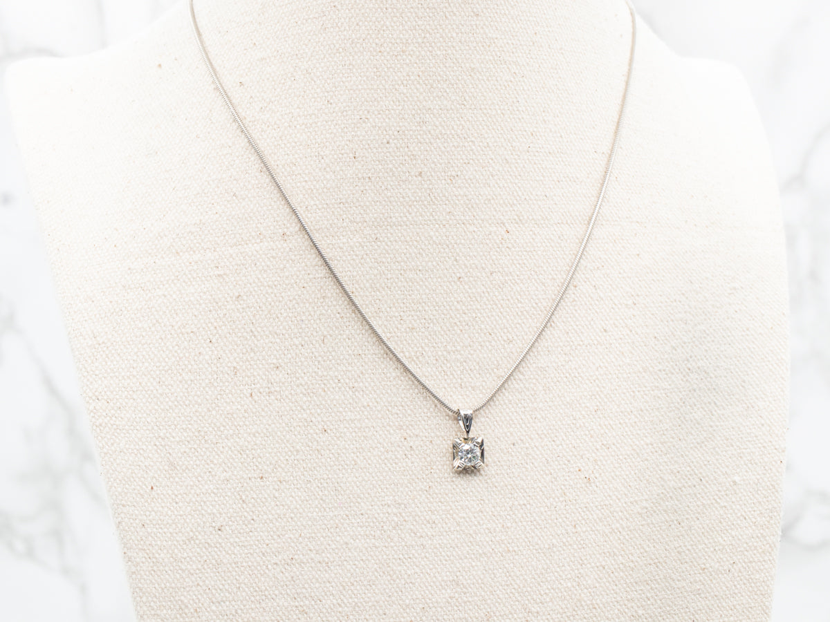 Sparkling Bright Diamond Solitaire Pendant