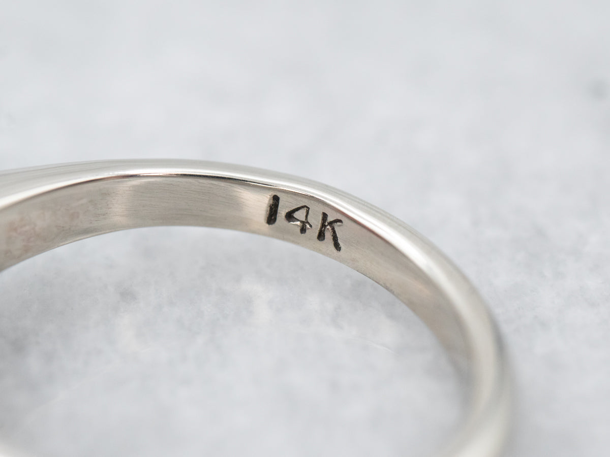 East-West Garnet Solitaire Ring