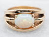 Vintage East-West Opal Oval Solitaire Ring