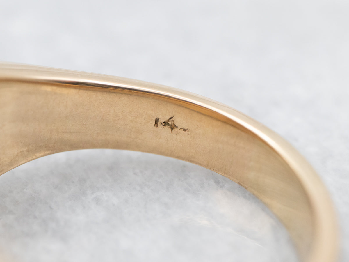 Anillo solitario ovalado de ópalo este-oeste vintage