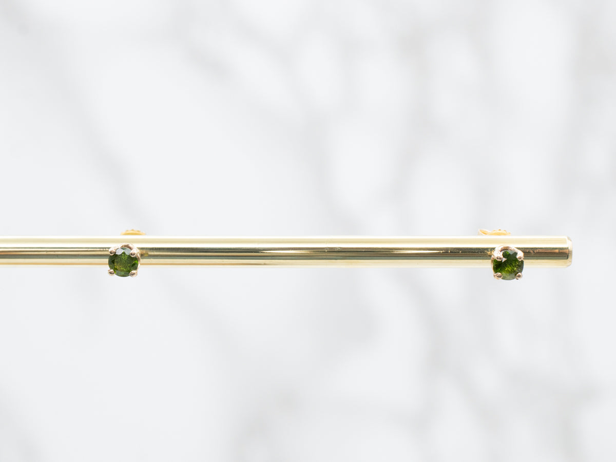 Demantoid Garnet Gold Stud Earrings