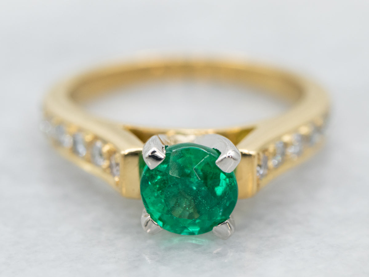 Traditional Emerald and Diamond Ring