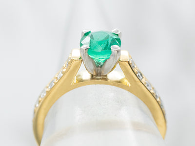 Traditional Emerald and Diamond Ring