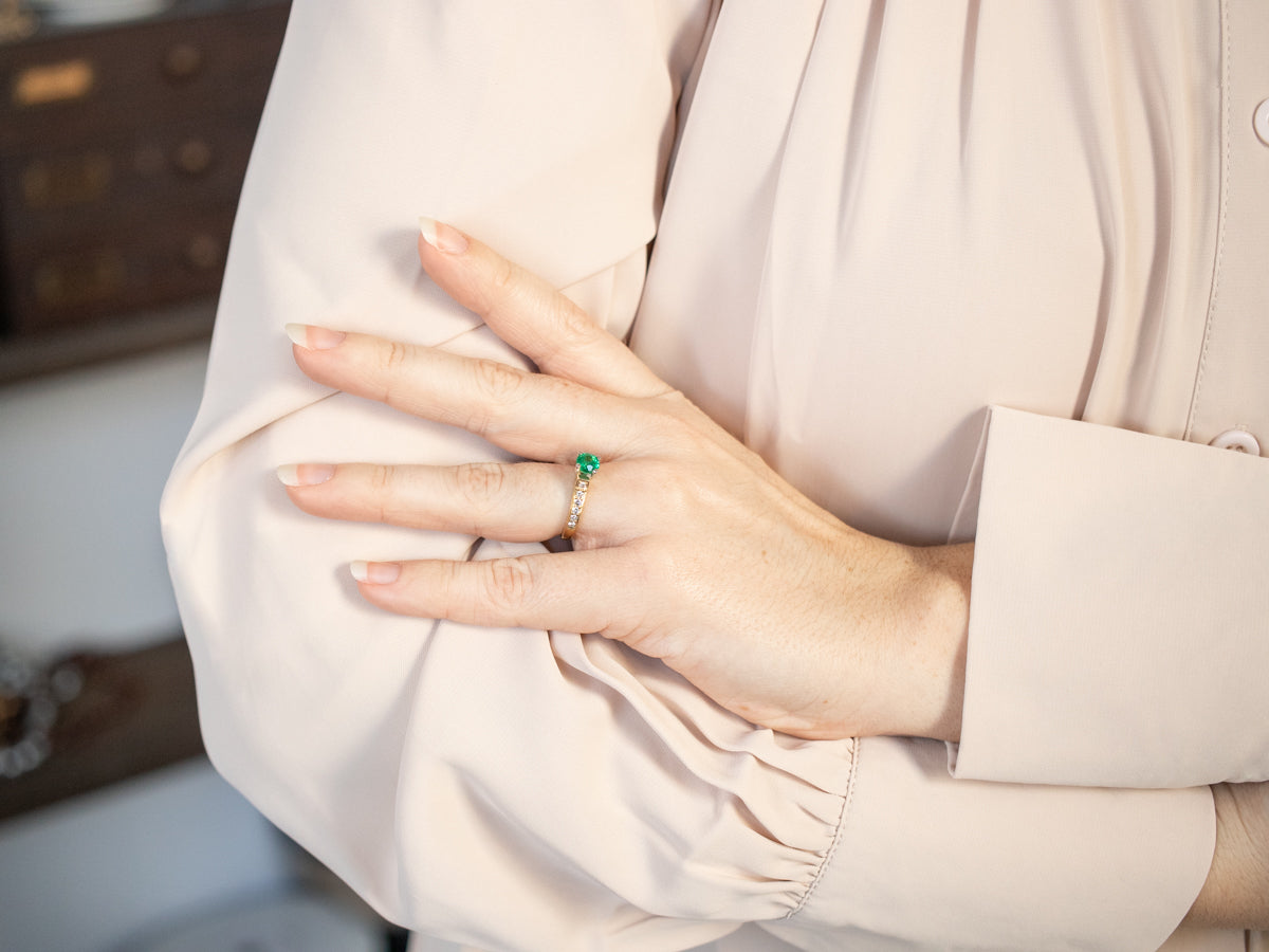 Traditional Emerald and Diamond Ring