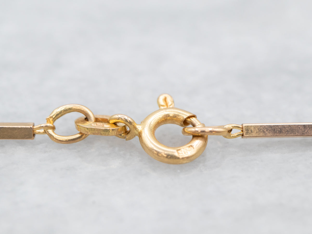 Bar Link Rose Gold Pocket Watch Chain