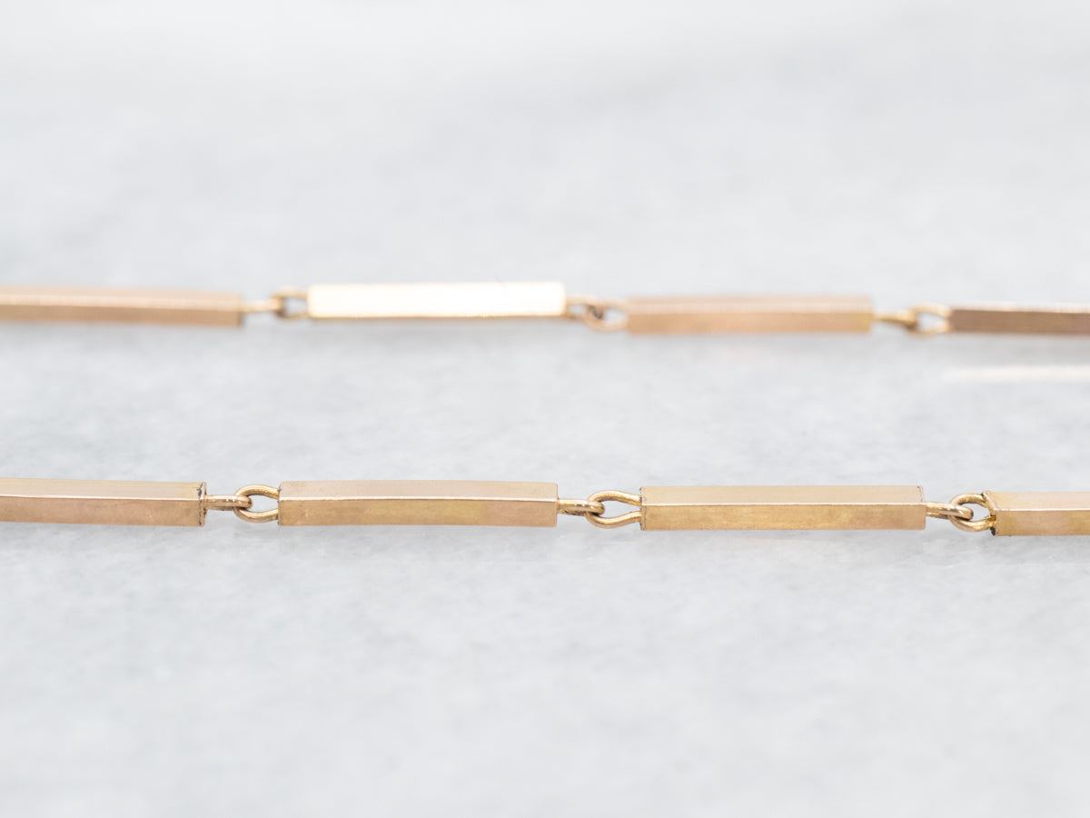 Bar Link Rose Gold Pocket Watch Chain