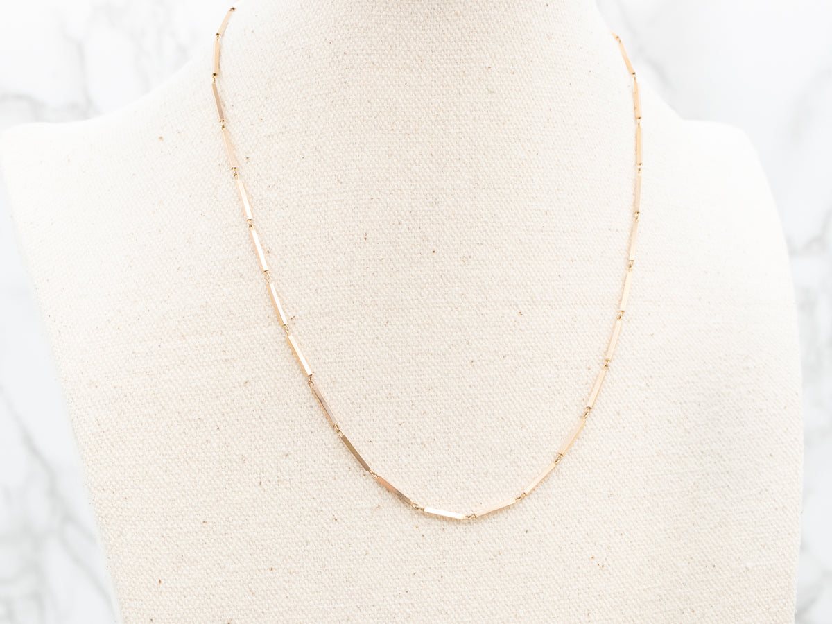 Bar Link Rose Gold Pocket Watch Chain