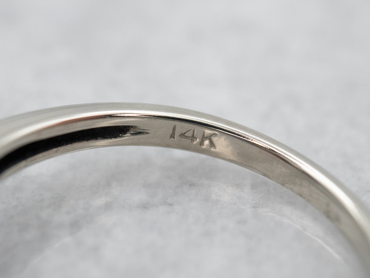 White Gold Pyrope Garnet and Synthetic Sapphire Ring