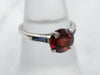 White Gold Pyrope Garnet and Synthetic Sapphire Ring