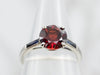 White Gold Pyrope Garnet and Synthetic Sapphire Ring
