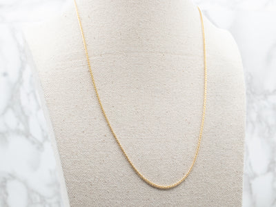 Thick 22-Inch Yellow Gold Wheat Chain