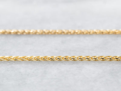 Thick 20-Inch Yellow Gold Wheat Chain