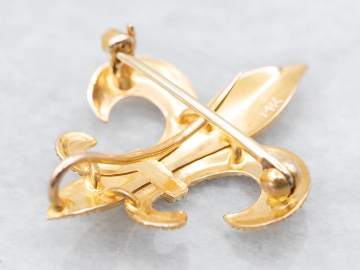 Victorian Fleur De Lis Brooch