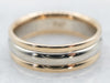 Two Toned Gold Ridged Band