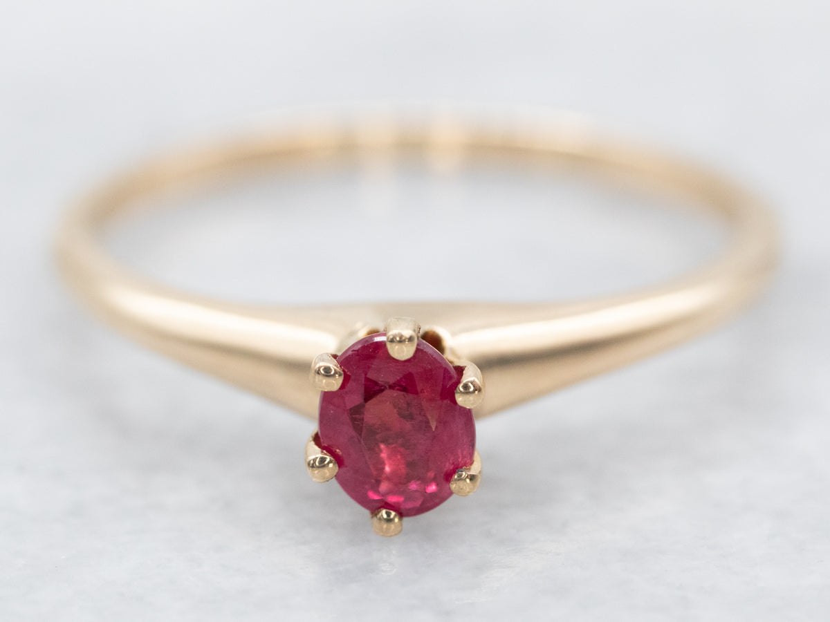 Stunning Vintage Ruby Solitaire Ring