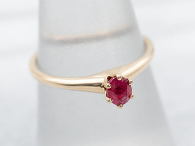 Stunning Vintage Ruby Solitaire Ring