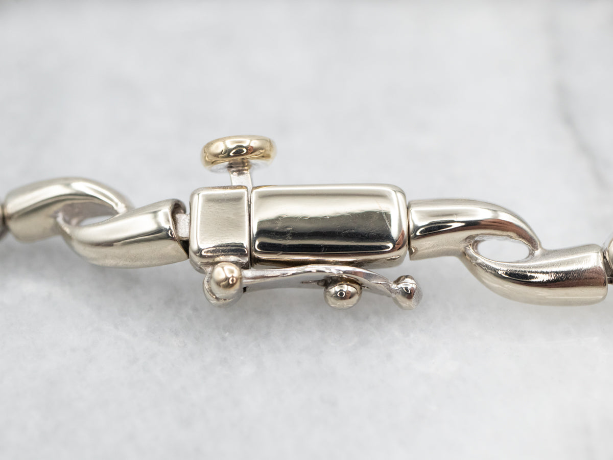 Modernist Offset Diamond Link Tennis Bracelet