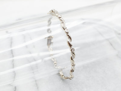 Modernist Offset Diamond Link Tennis Bracelet