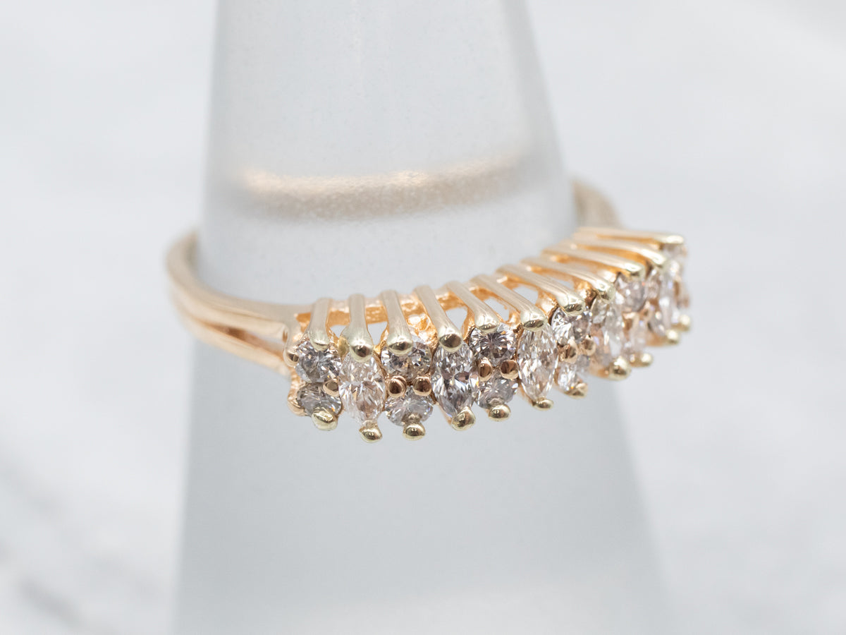 Multi Cut Diamond Encrusted Band Ring