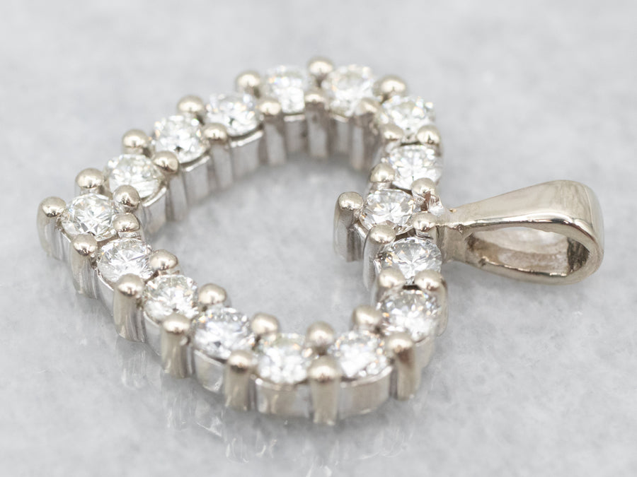 Glittering Diamond Encrusted Heart Pendant