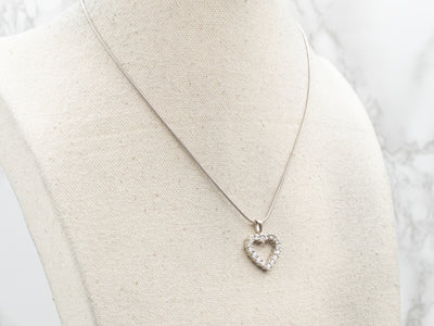 Glittering Diamond Encrusted Heart Pendant