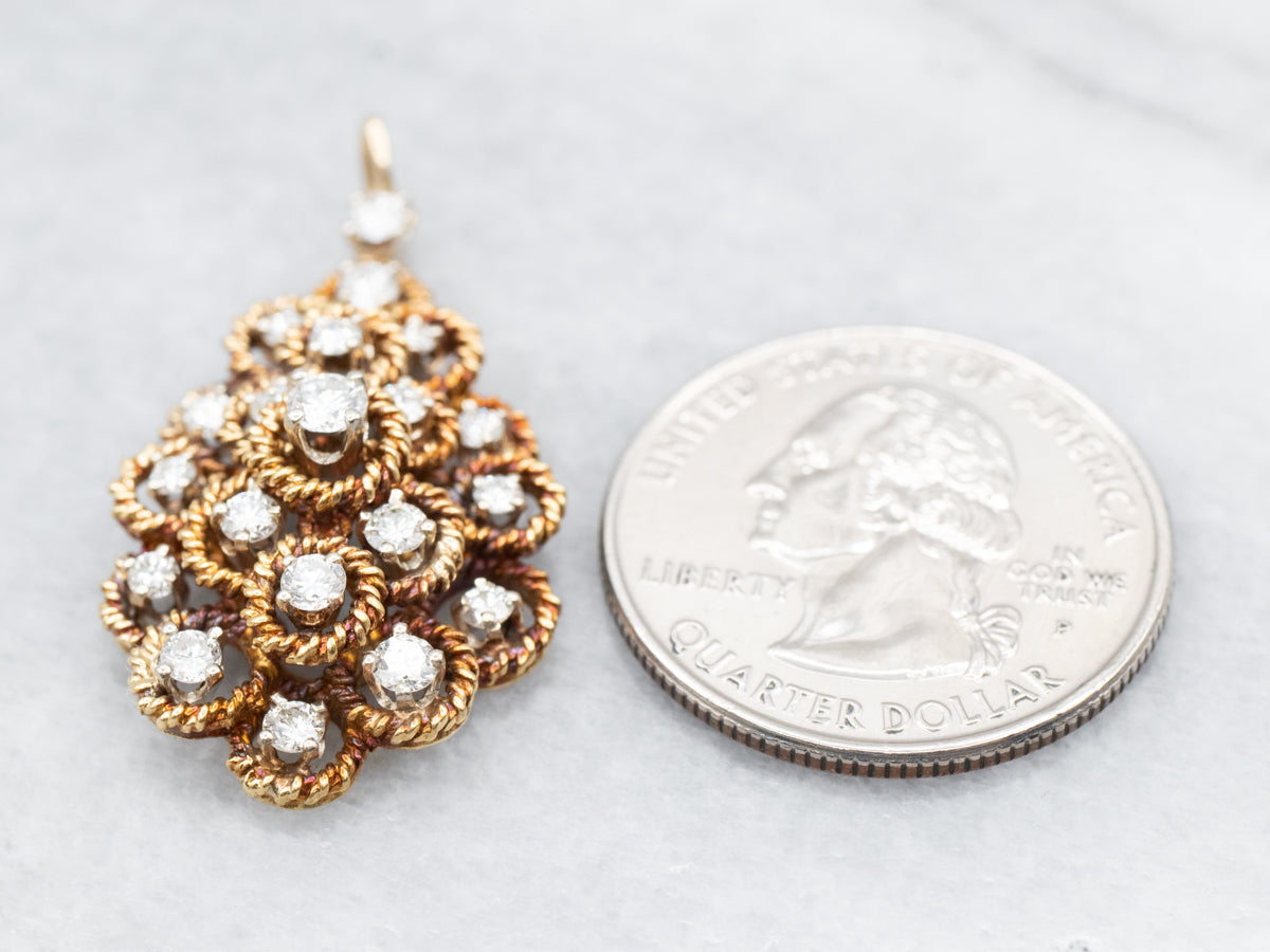 Colgante de racimo de diamantes náuticos